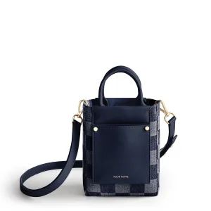 Nicola Mini Tote Denim - Checkered Navy