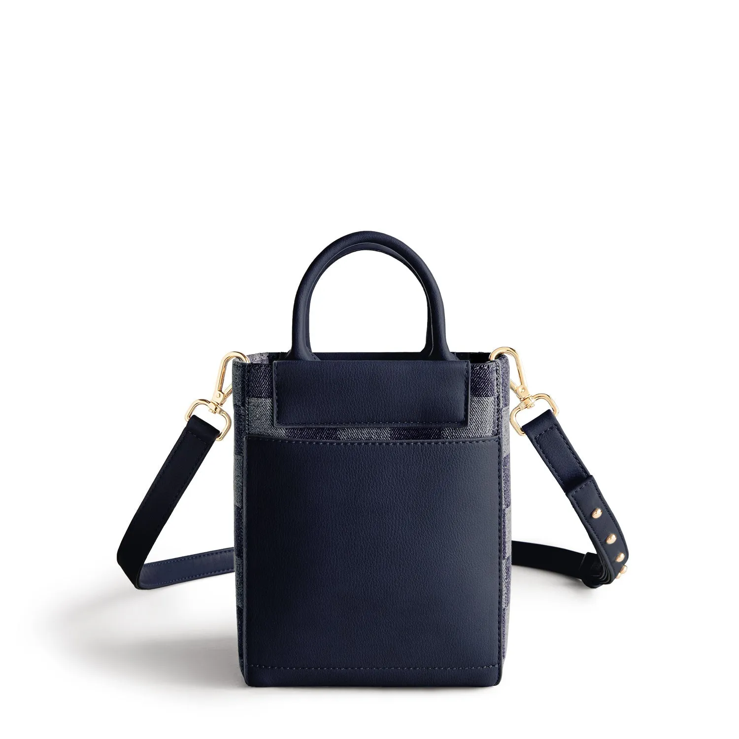 Nicola Mini Tote Denim - Checkered Navy