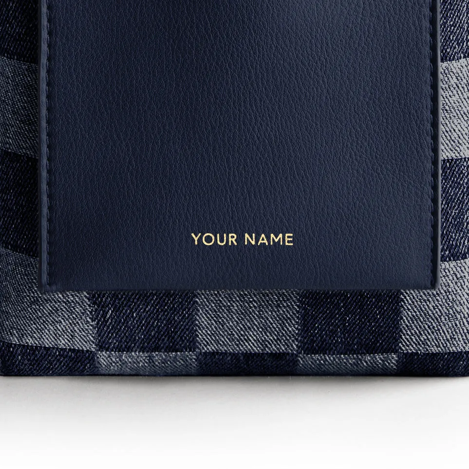 Nicola Mini Tote Denim - Checkered Navy