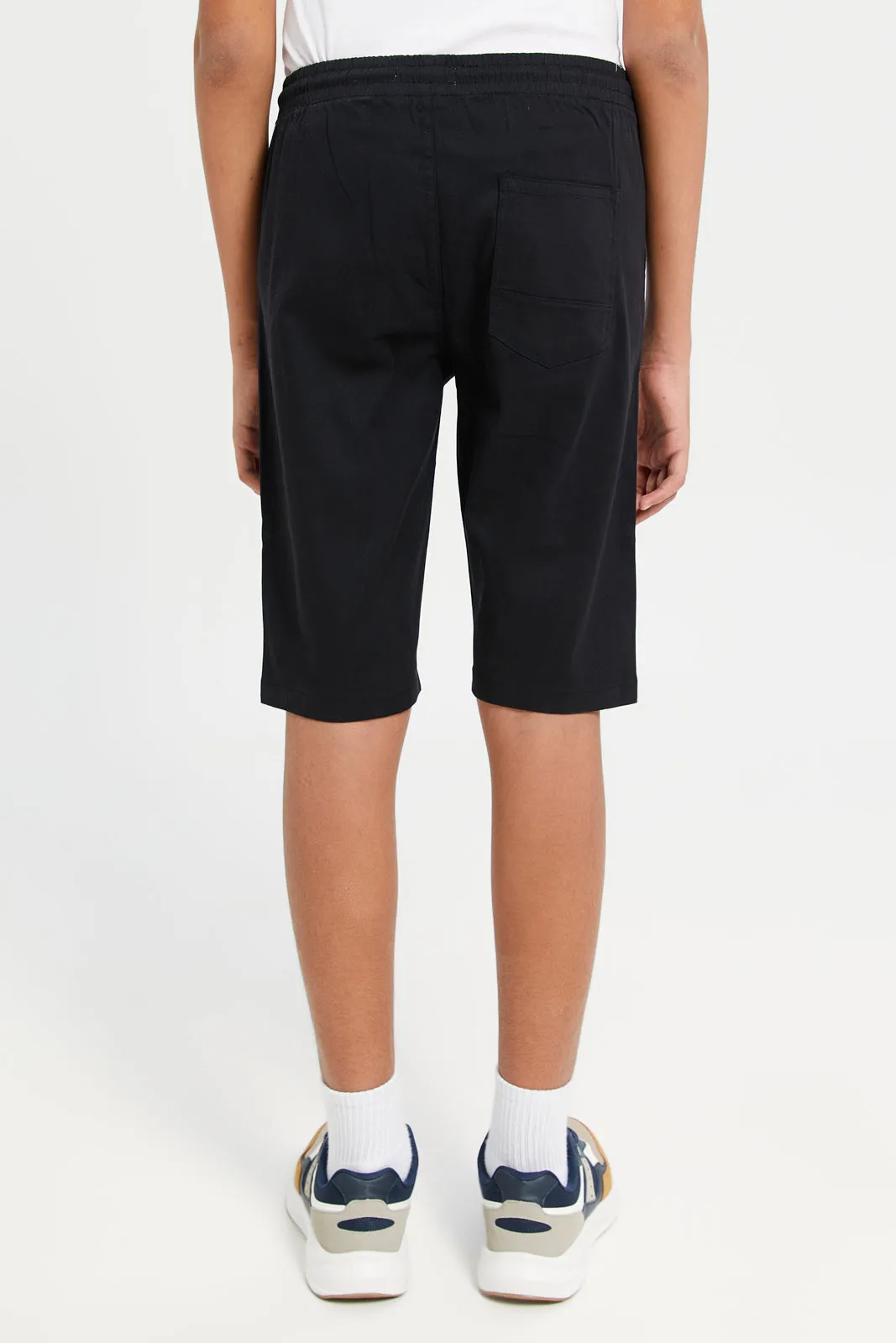 Senior Boys Black Pull On Trouser Shorts