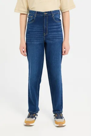 Senior Boys Navy Baggy Jeans