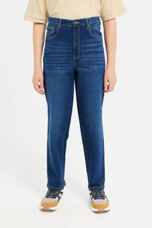 Senior Boys Navy Baggy Jeans