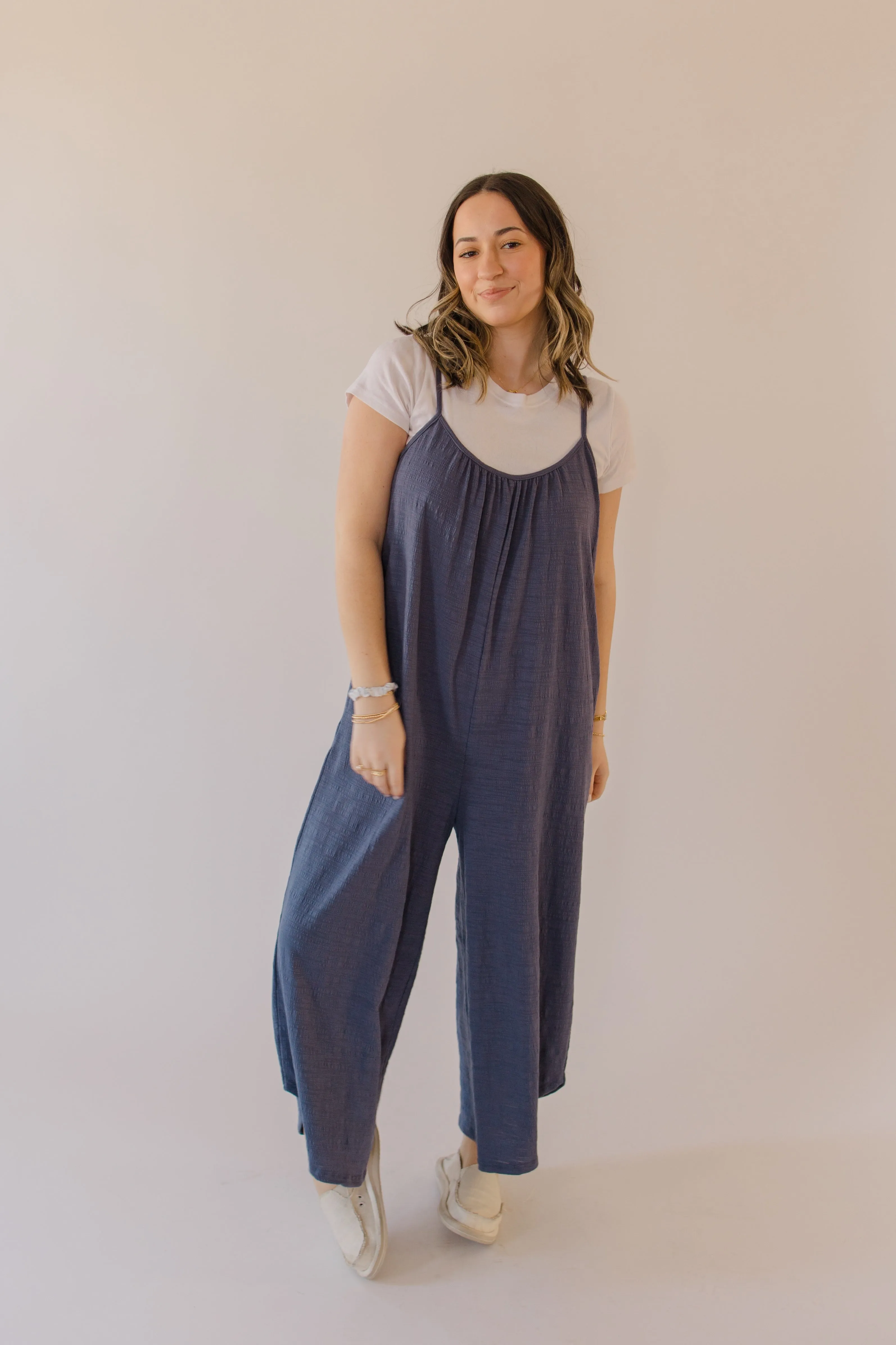 Textured Flared Jumpsuit