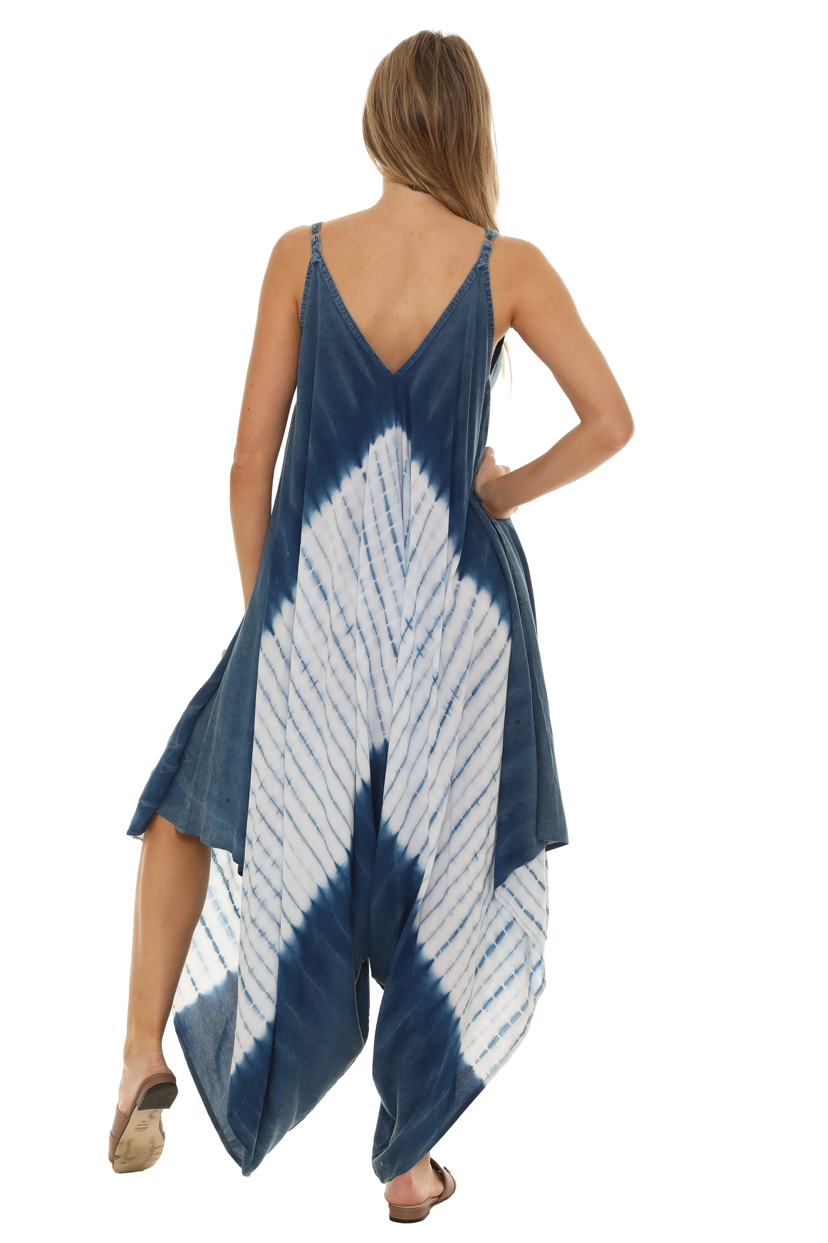 Tie-Dye Wide Leg Harem Jumpsuit