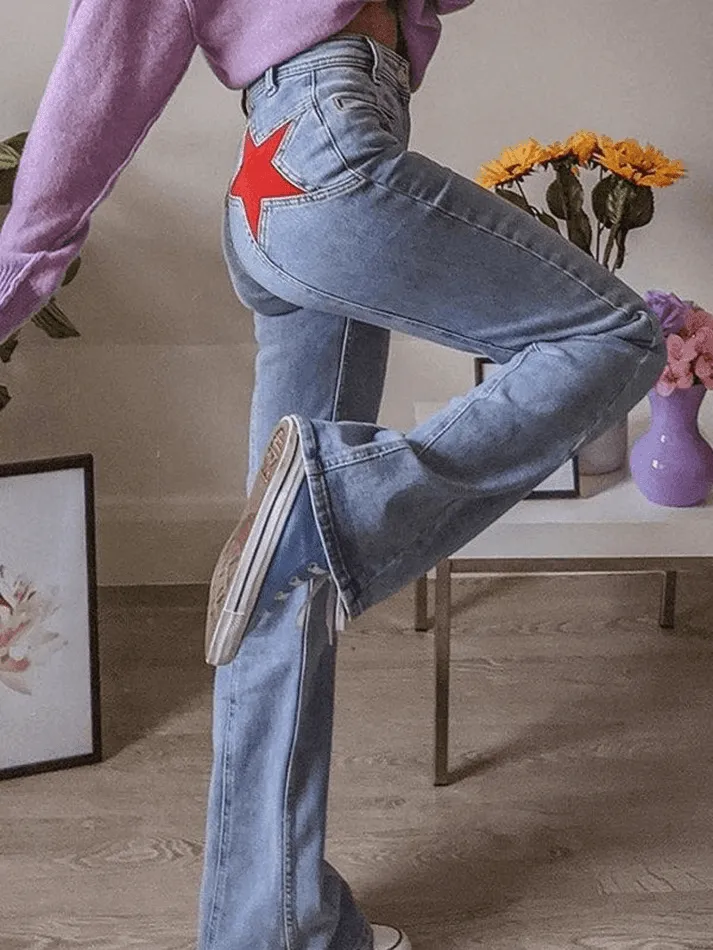 Uniwim Back Star Patchwork Jeans