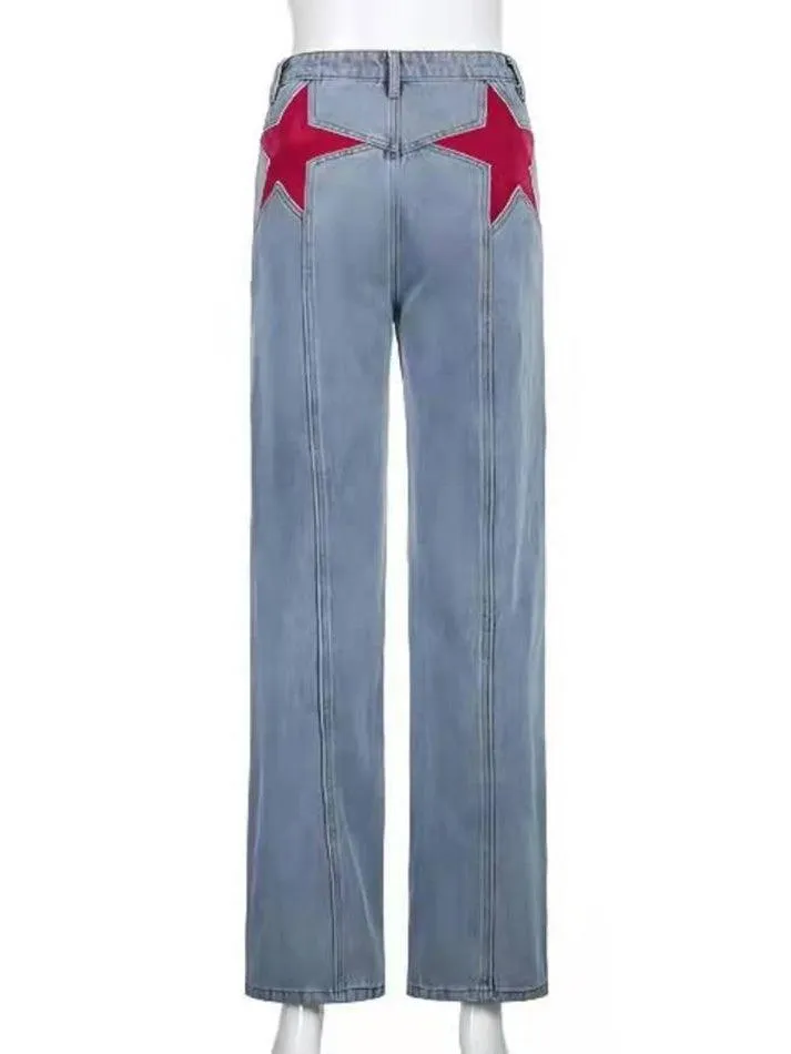 Uniwim Back Star Patchwork Jeans