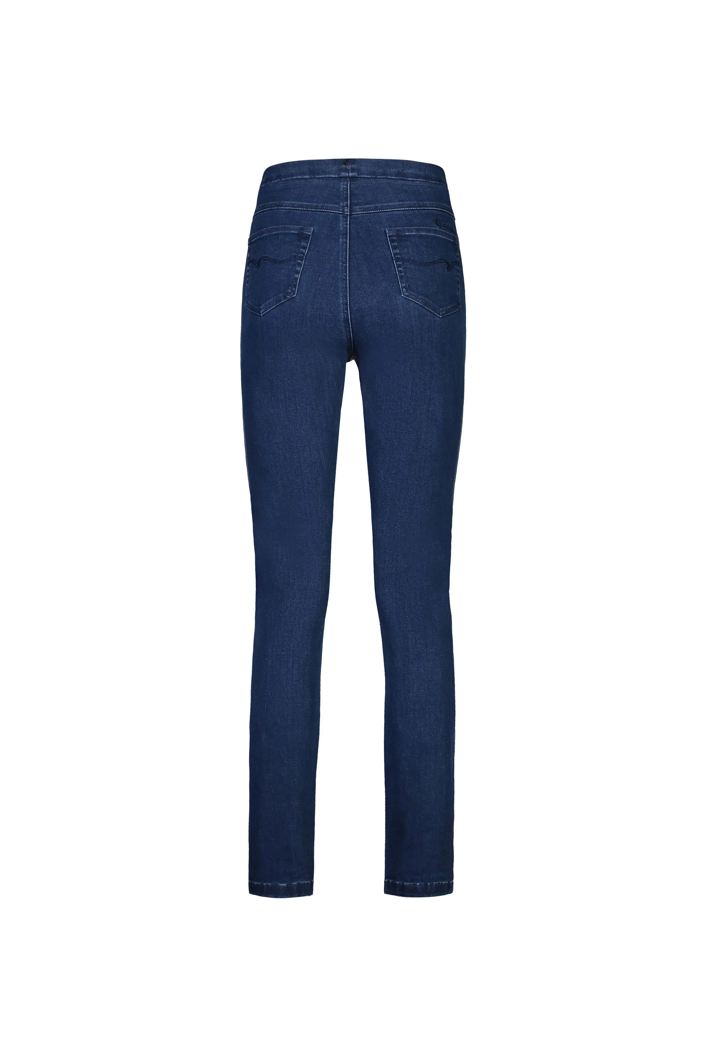Vassalli 234DN Blue Denim - Slim Leg Full Length Denim Pull On Jeans