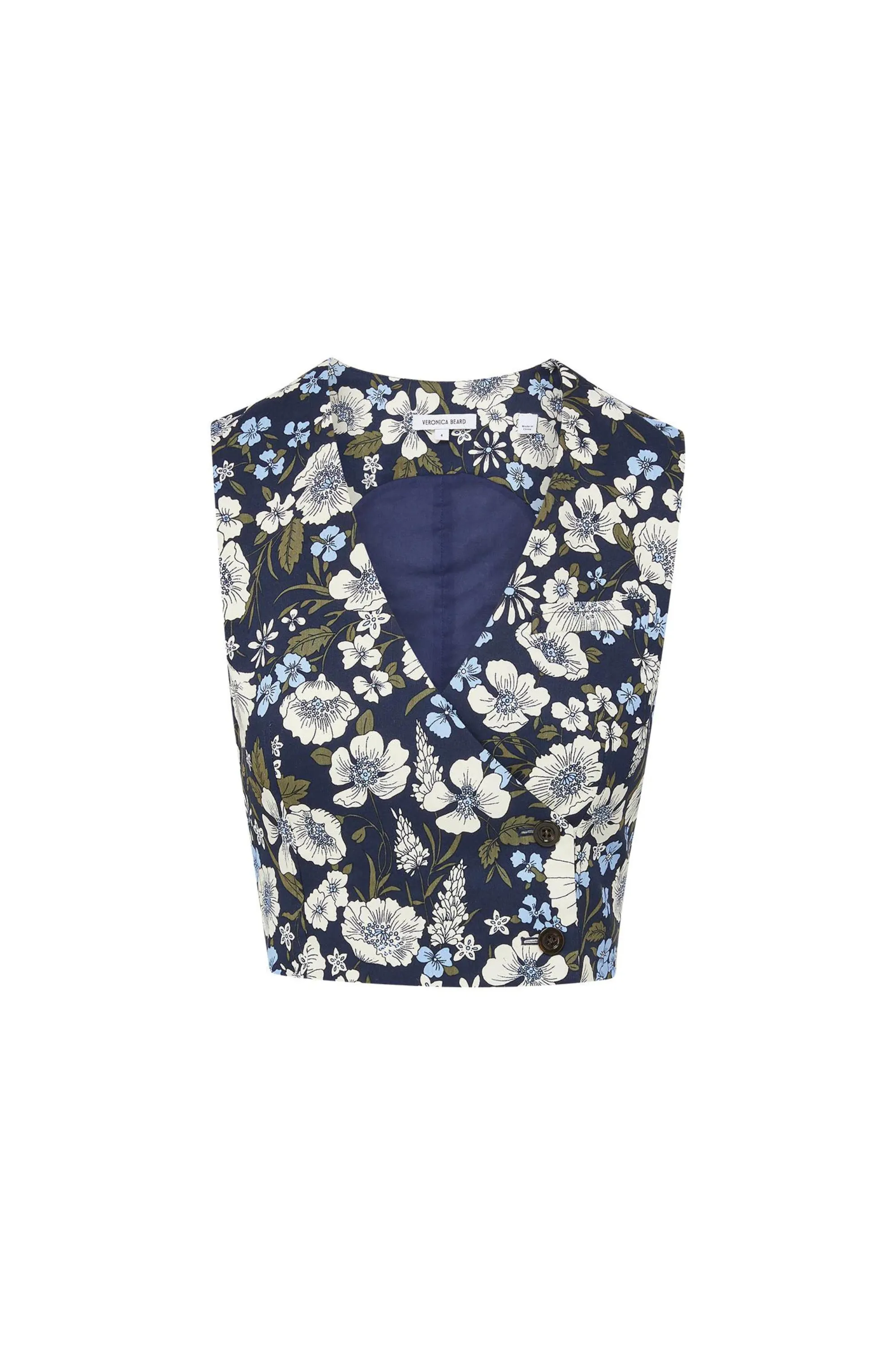 Veronica Beard Brinkley Top Navy Floral
