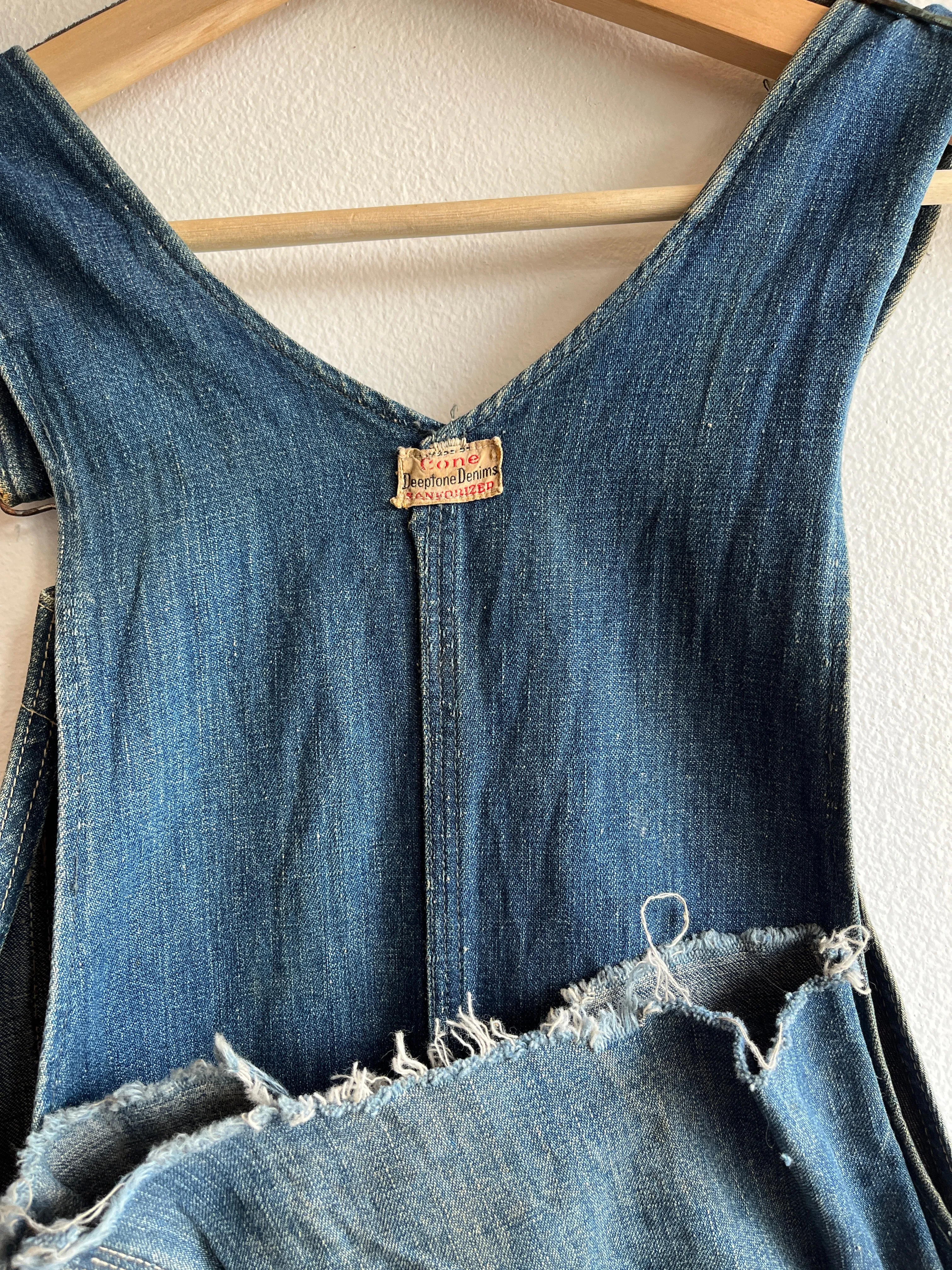 Vintage 1930s Tootles Leatherwear Denim Overalls