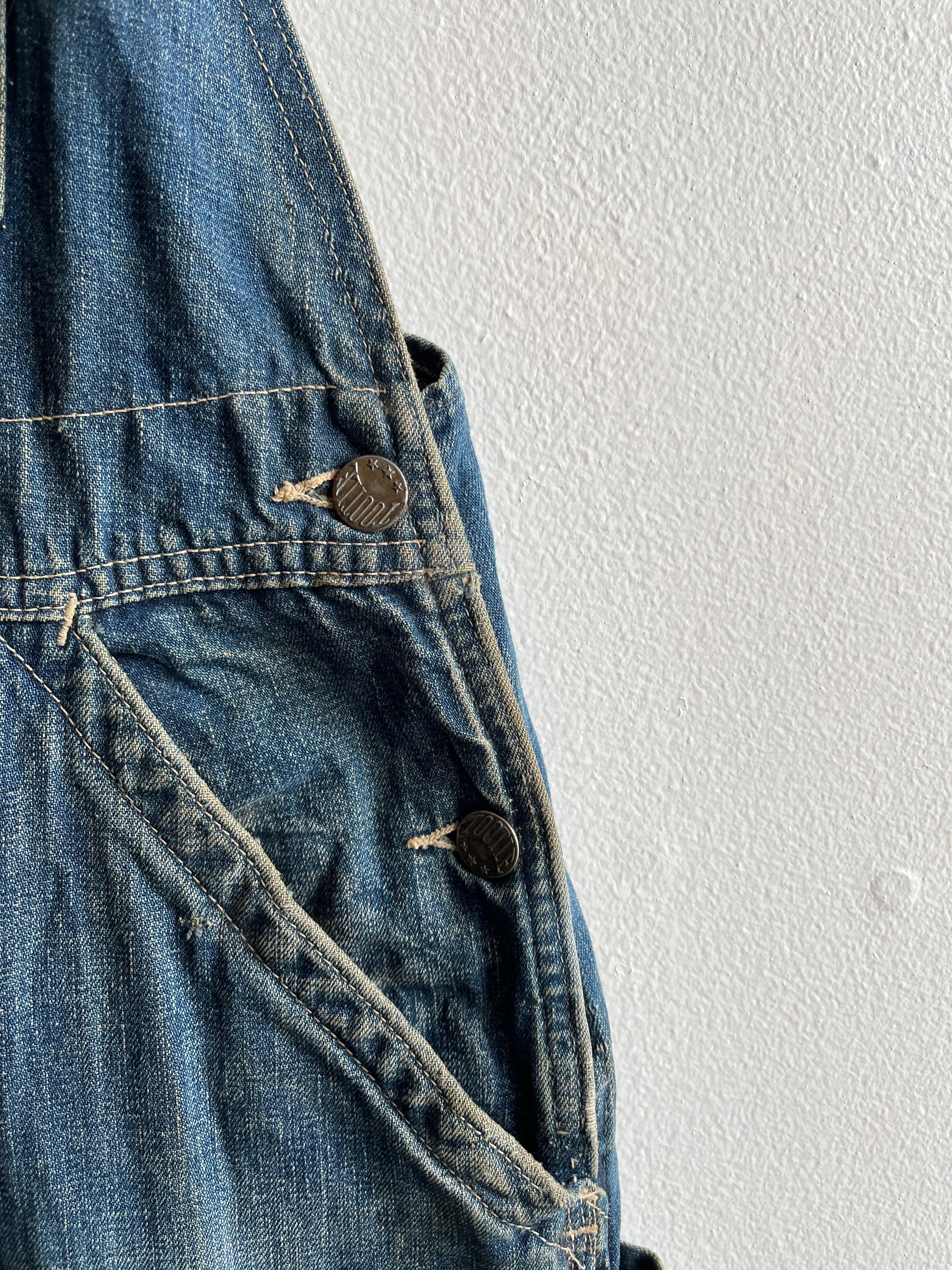 Vintage 1930s Tootles Leatherwear Denim Overalls