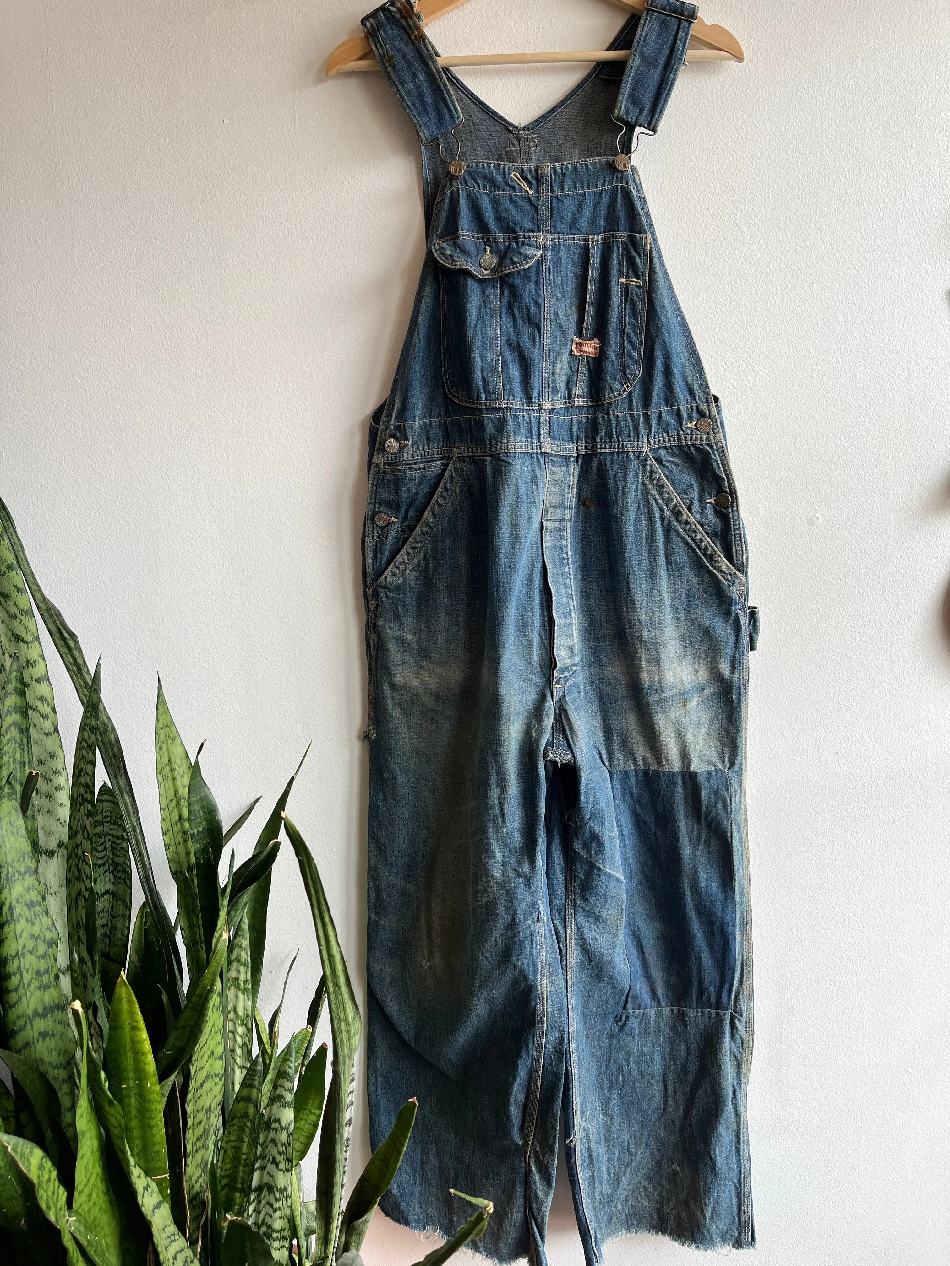 Vintage 1930s Tootles Leatherwear Denim Overalls