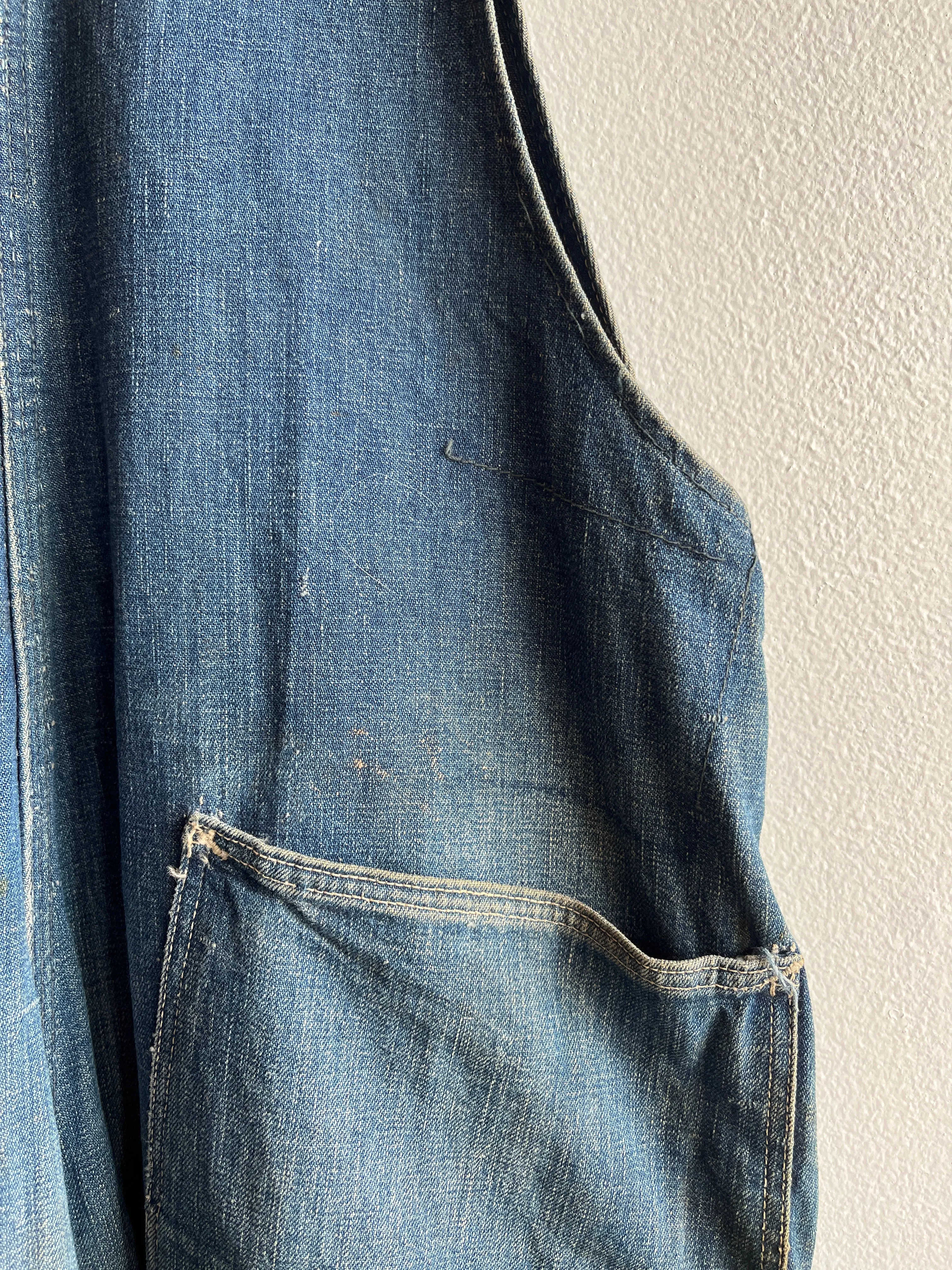 Vintage 1930s Tootles Leatherwear Denim Overalls