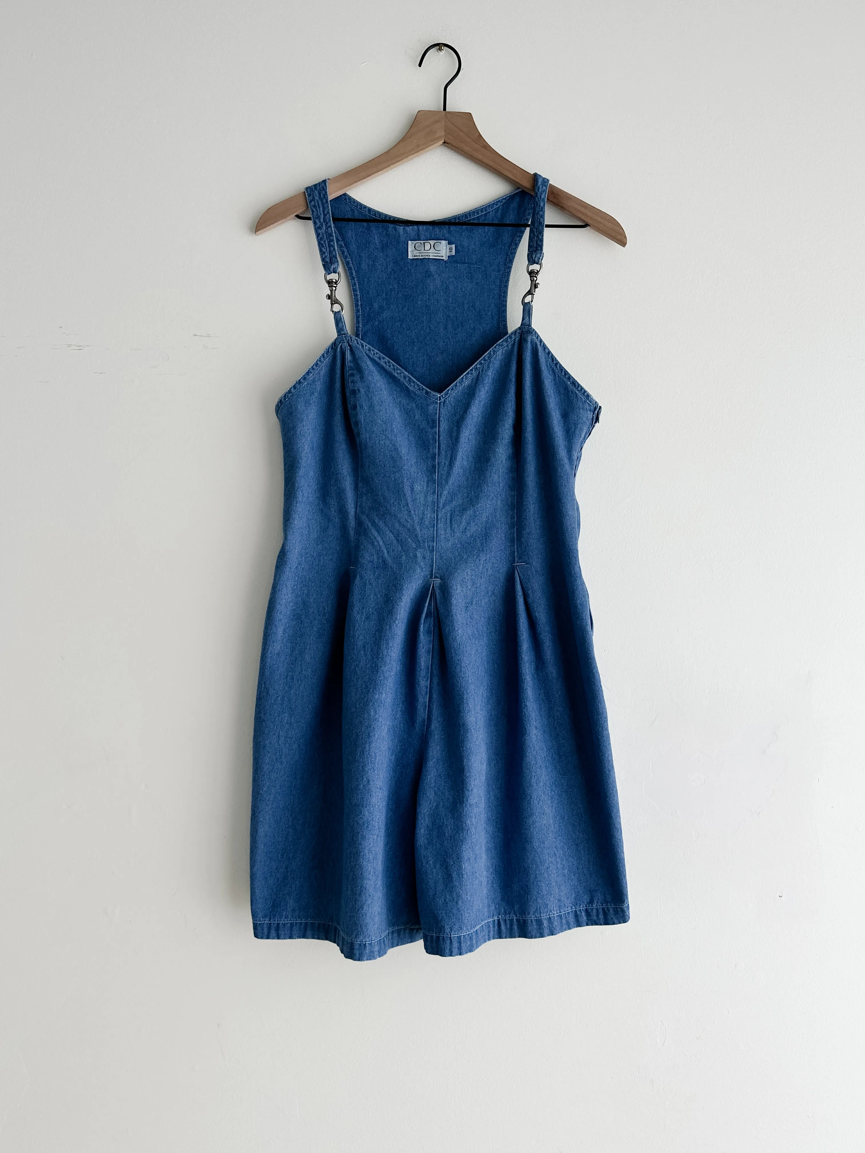 vintage denim shorts romper (M)