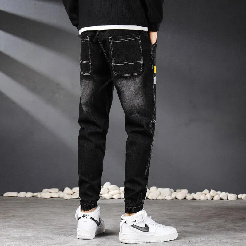 West Louis Vintage Streetwear Denim Jogger Pants
