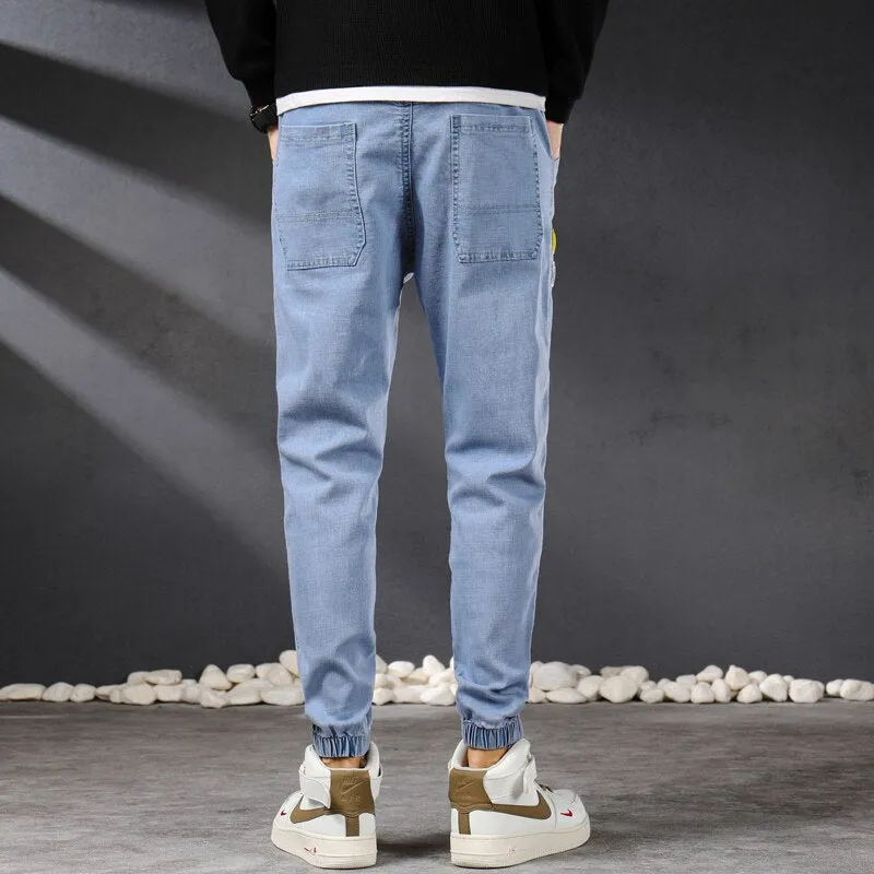 West Louis Vintage Streetwear Denim Jogger Pants