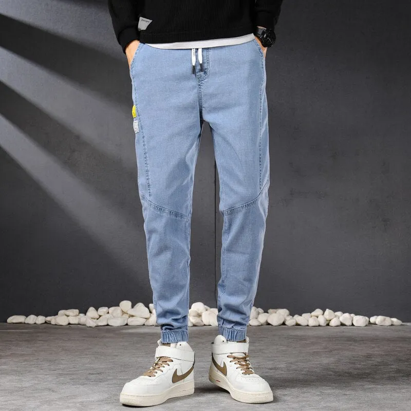 West Louis Vintage Streetwear Denim Jogger Pants