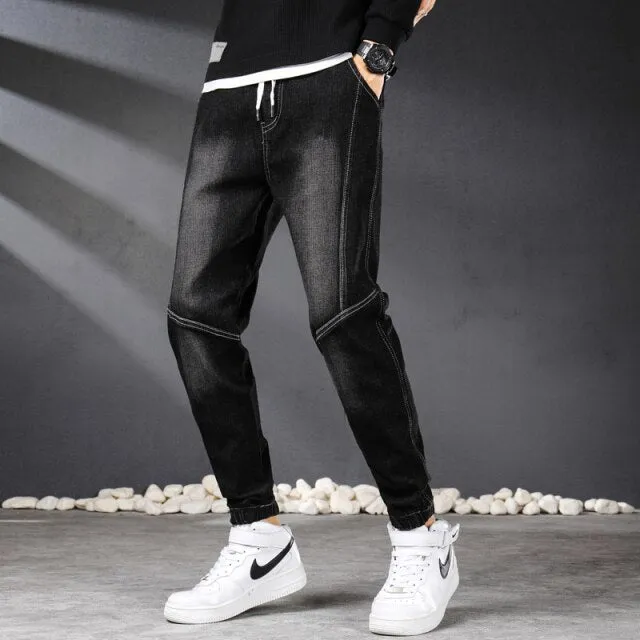 West Louis Vintage Streetwear Denim Jogger Pants