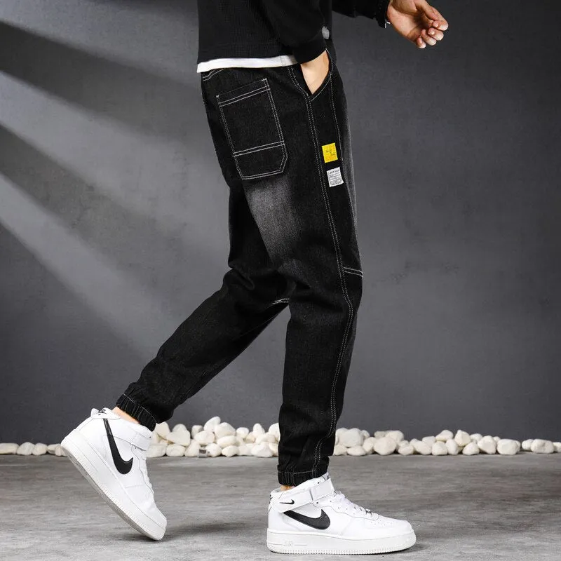 West Louis Vintage Streetwear Denim Jogger Pants